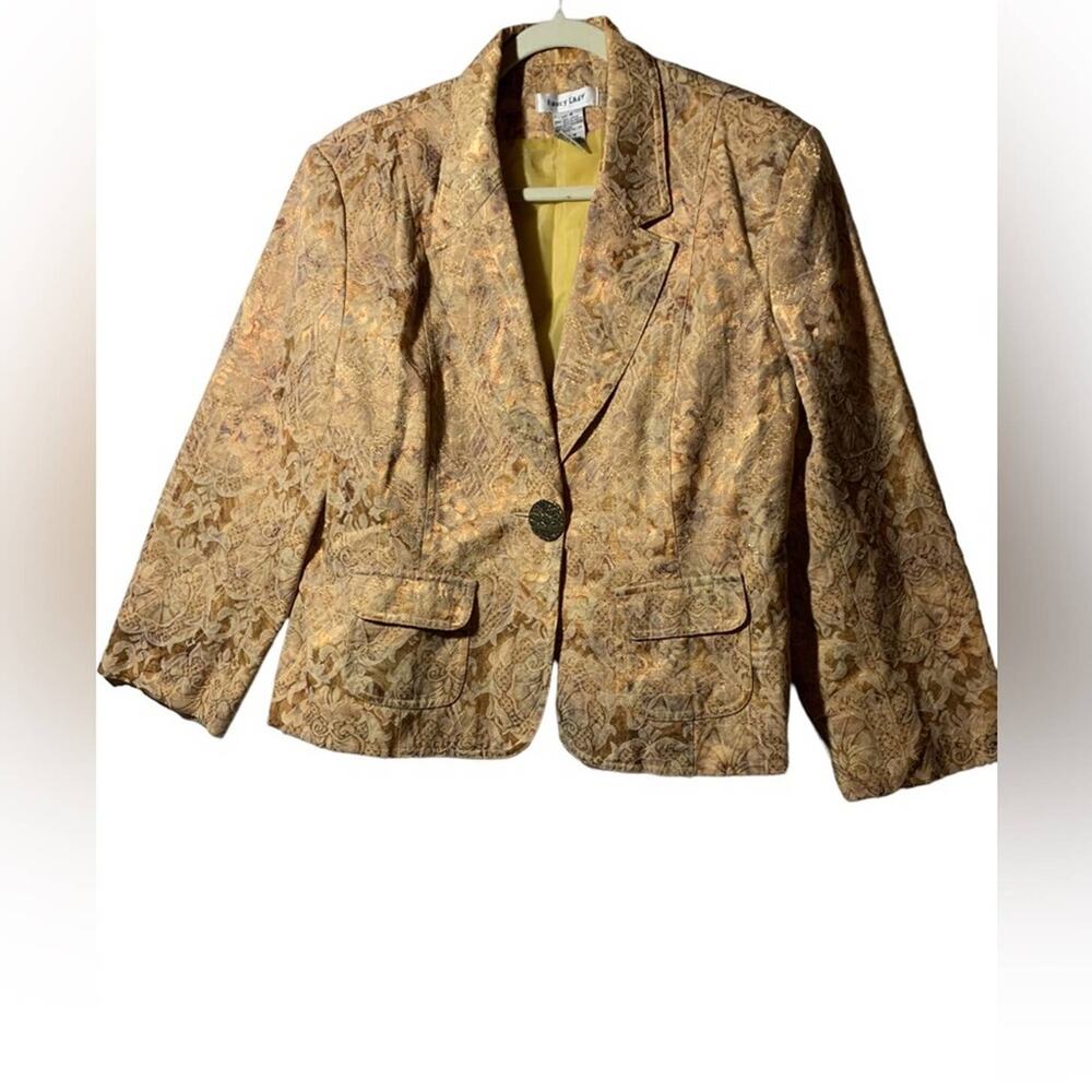 Vintage Blazer Fancy Lady 80's gold size 16 - Picture 1 of 7